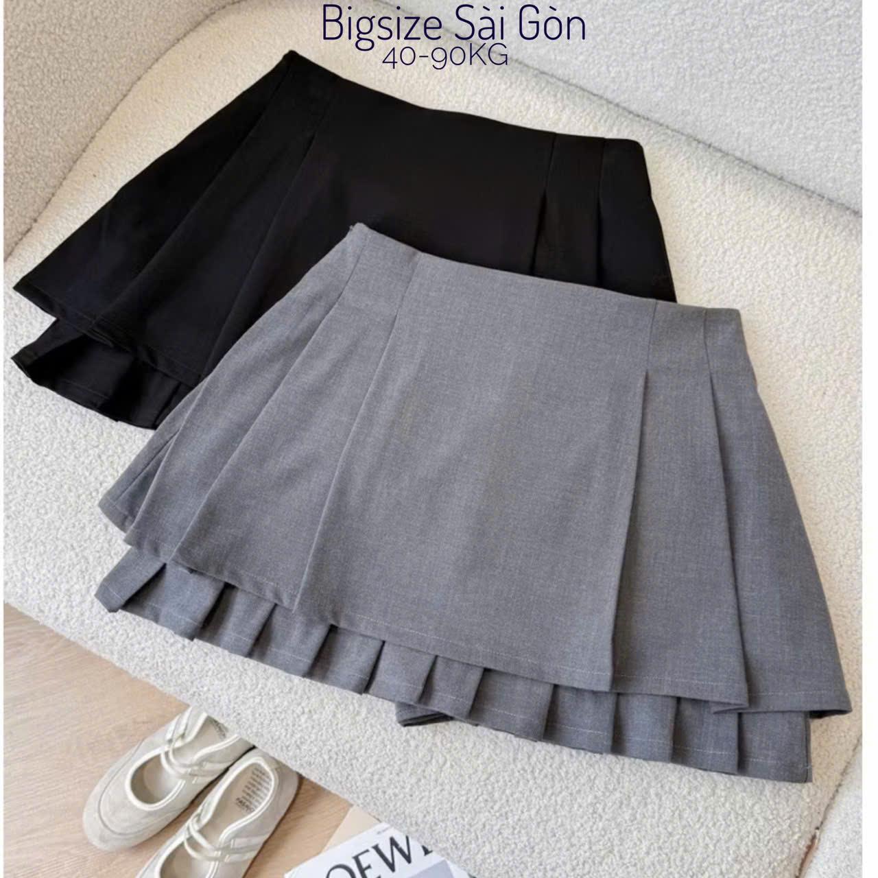 Thời Trang Bigsize Chân Váy Váy Ngắn 2 Lớp Vải Cotton Lạnh Cao Cấp Cho Nàng 45 - 90Kg Nữ Bigsize Sài Gòn Top Women - B.1694