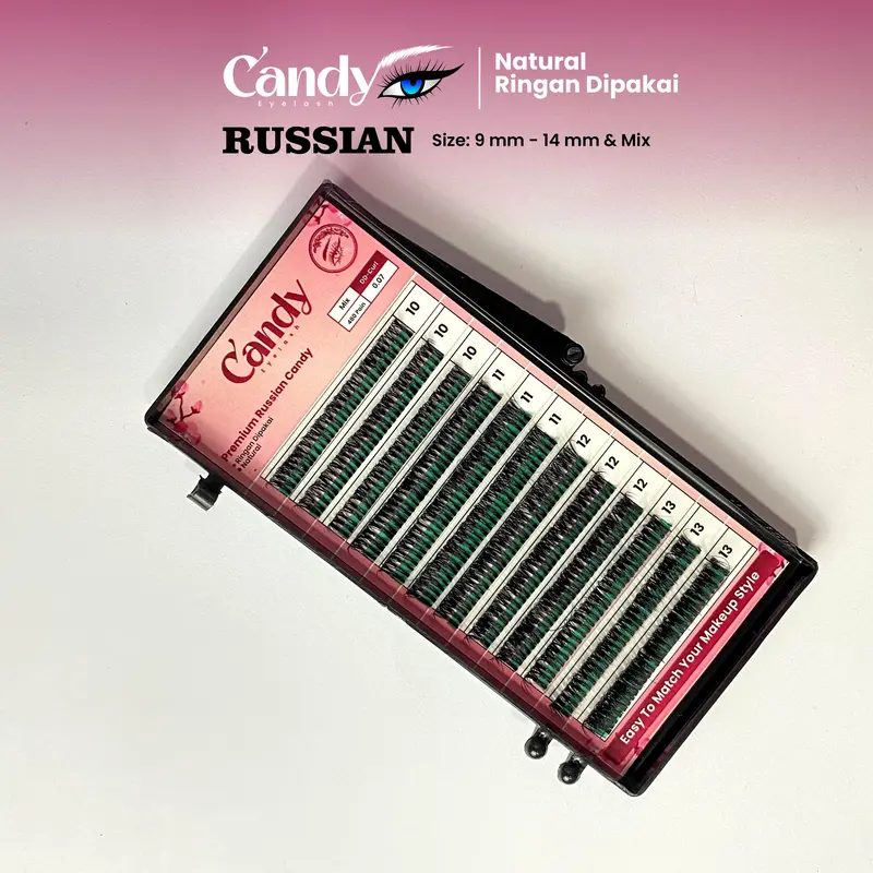 CANDY EYELASH BULU MATA DD - CURL RUSSIAN 9MM - 14MM DAN MIX Bulumata Waterproof 0
