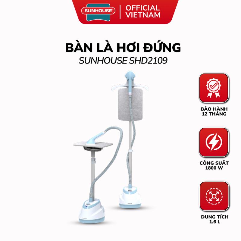 Bàn Là Hơi Đứng Sunhouse SHD2109 - Thiết Kế Ủi Treo, Ủi Nằm 2in1 Đa Năng