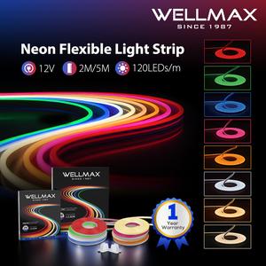 Dải đèn neon, WELLMAX, 12V, linh hoạt, 2M-5M, đèn trang trí trong nhà