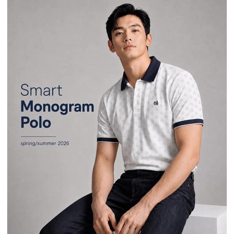 Áo Polo nam TORANO TP051 họa tiết Monogram độc đáo, thoáng khí, trẻ trung -…