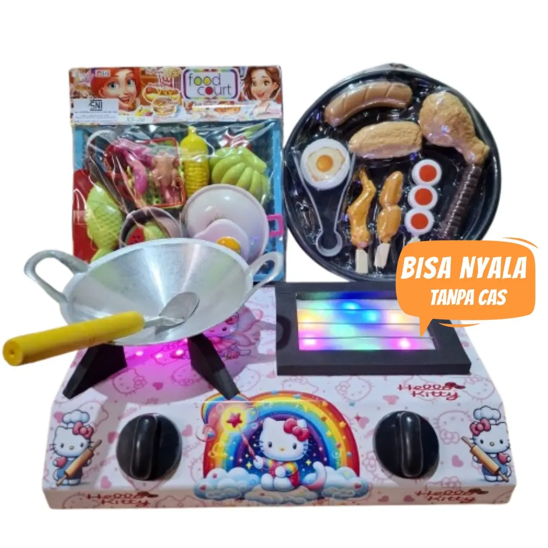 Mainan Masak Masakan 1 Set Anak Perempuan dengan Nyala Lampu Led Toys