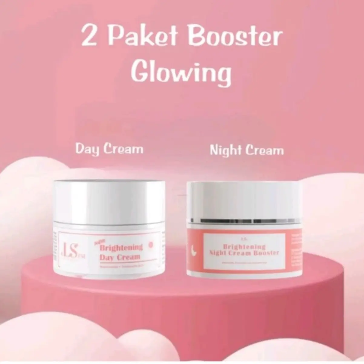 2 Paket LS Skincare DAY & NIGHT Brightening BOOSTER Glowing Dalam 3 Hari BPOM