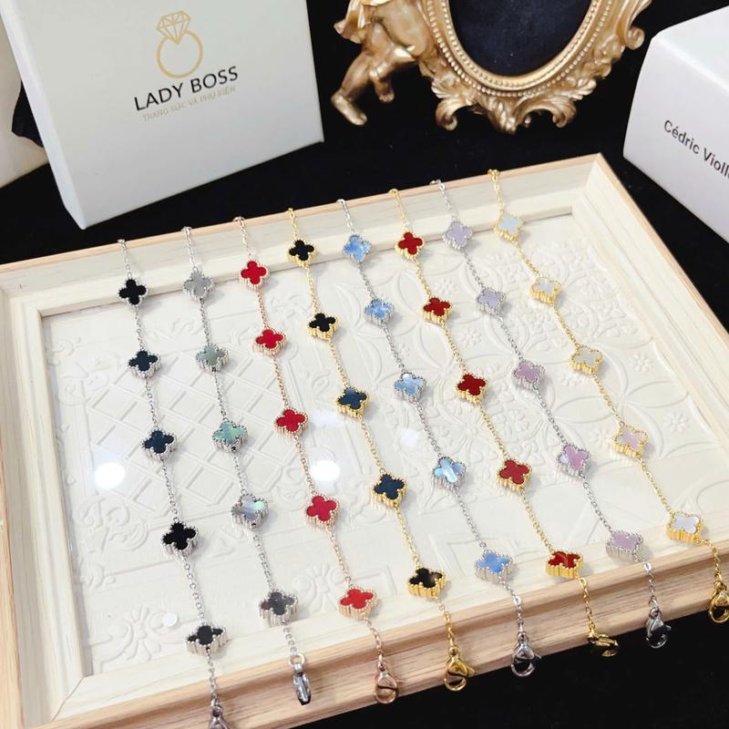 [Size 0.9cm] Lắc Tay 4 Lá Mini Nhiều Màu Thời Trang Xinh Xắn, Chất Liệu Titan Cao Cấp Không Gỉ Lady Boss Accessories LT16