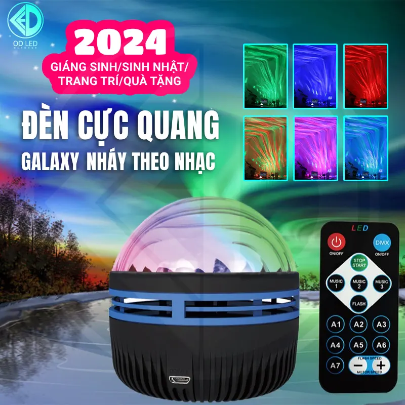 LED Đèn Ngủ Đèn Galaxy Cực Quang Q6 USB Đèn Máy Chiếu Đầy Sao, Đèn Led Trang Trí Phòng Ngủ, 7 Màu Điều Khiển Từ Xa, Để Tạo Không Khí Cho Phòng Ngủ nháy theo nhạc dendecor đèn xoay 360 độ 7 Màu galaxy ngân hà đèn ảo giác