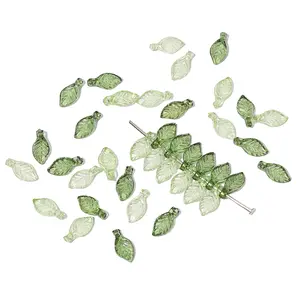 Beadia 50pcs Daun Akrilik Hijau Mini  Bahan DIY Craft Untuk Membuat Berbagai Macam Kerajinan