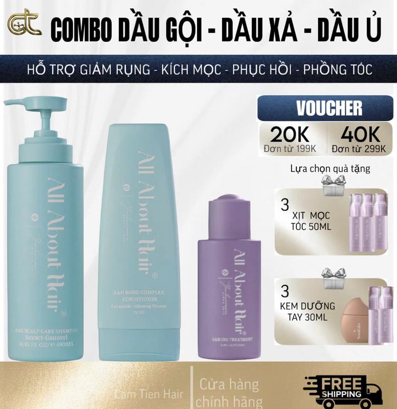  BỘ 3 SẢN PHẨM DẦU GỘI + DẦU XẢ + DẦU Ủ TÓC NHÀ ALL ABOUT HAIR 