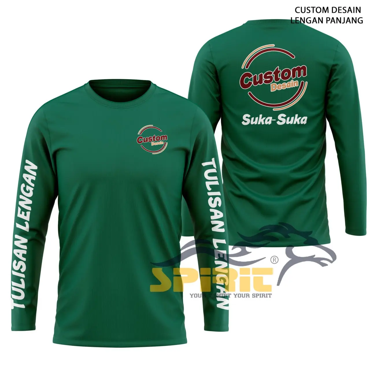 Baju Kaos Custom Desain Sendiri Gambar Suka-suka Lengan Panjang Katun 24s Premium Distro All Size