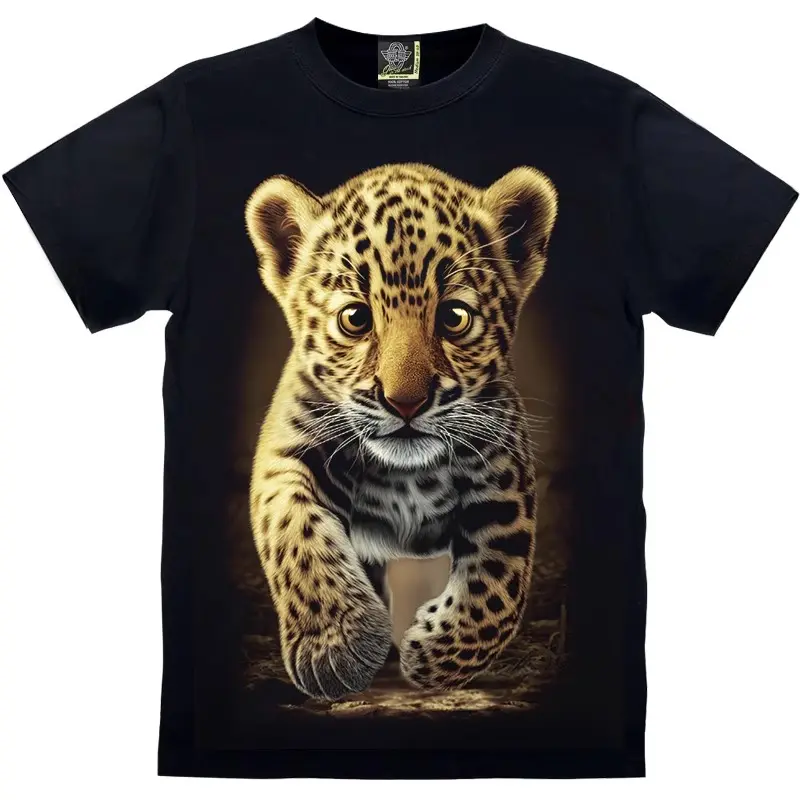 Kaos cetak bahan katun dengan motif anak singa, lengan pendek, leher bulat, unisex, gaya modis dan serbaguna kaos singa  original 2