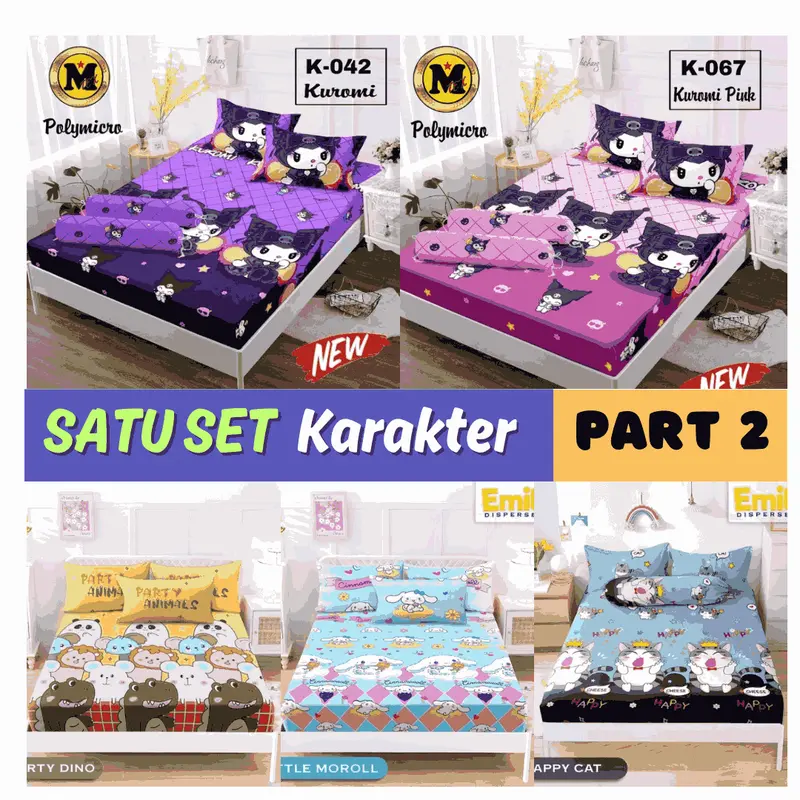 (PART 2) Sprei SATU SET Motif Kartun Anak Homemade Karakter Lucu Kartun Disperse 0
