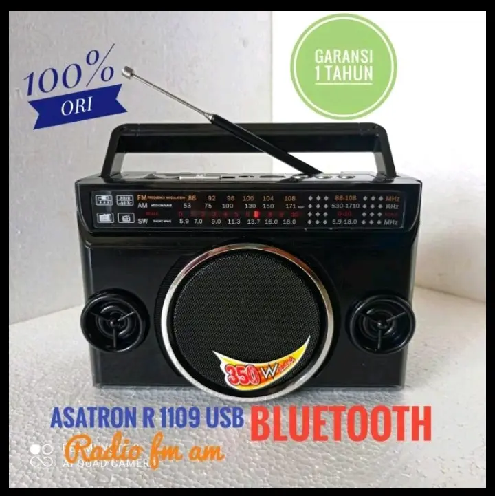 RADIO FM AM SW ASATRON R 1109 USB - BLUETOOTH - 100 ORI