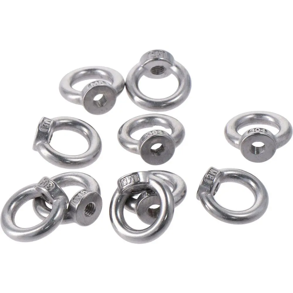 Vòng Chốt Đai Ốc Ren Bằng Thép Không Gỉ 304, Shanpper, Hình Dạng Vòng, M8 (5 / 16 "), Vít Móc Đai Ốc Mắt Nâng, Phụ Kiện Nâng, 1 / 10 Cái