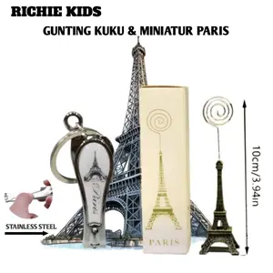 Paket Miniatur Paris 10 Cm + Gantungan Gunting Kuku Motif Paris