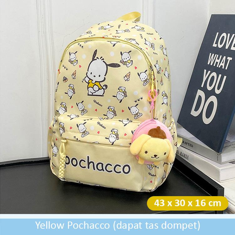 Product Introduction of Tas Ransel Sanrio Besar SD SMP SMA Kuromi Pochacco Melody & Hello Kitty | CL08 Kivaro Anak Motif Fashion 47