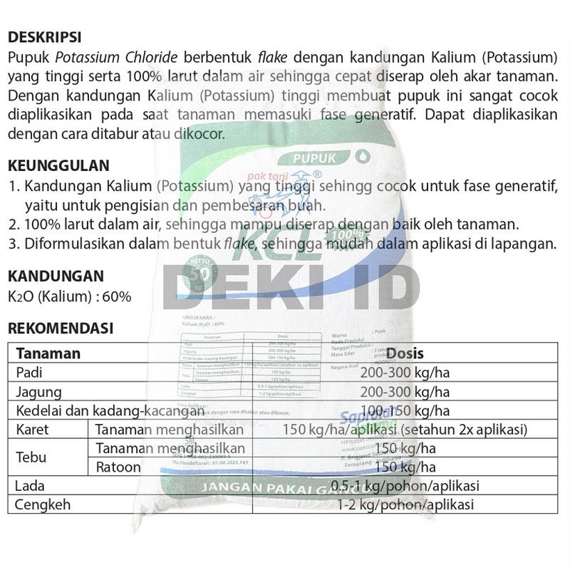 KCL Putih Pak Tani 500 gr Repack Pupuk Kalium Tinggi Tanaman Buah Bunga Sayur 3