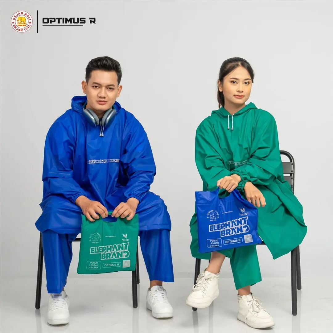 Jas Hujan Poncho Celana Dewasa Big Size Super Jumbo Optimus Elephant Brand Gajah