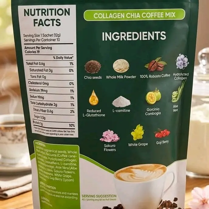 Fitgum Collagen Chia Coffee Mix with Collagen & Glutathione for Enhanced Health Benefits