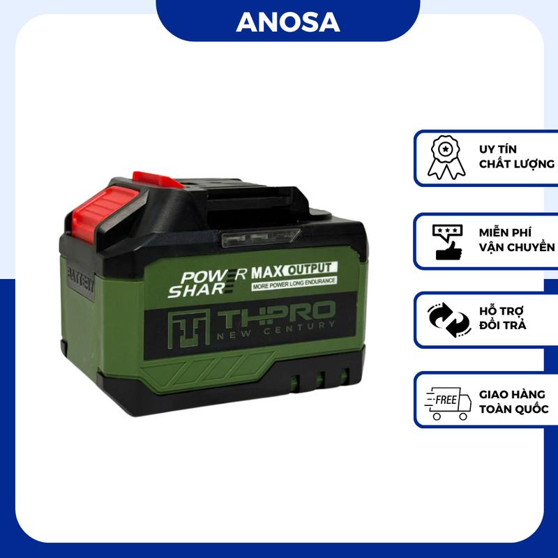 Phụ Kiện 15 Cell THPRO Xanh Có Đèn Báo Dung Lượng, Vỏ ABS Chống Sốc Chống Va Đập Chân Pin Phổ Thông Dùng Cho Máy Mài, Máy Khoan, Siết Bulong, ...