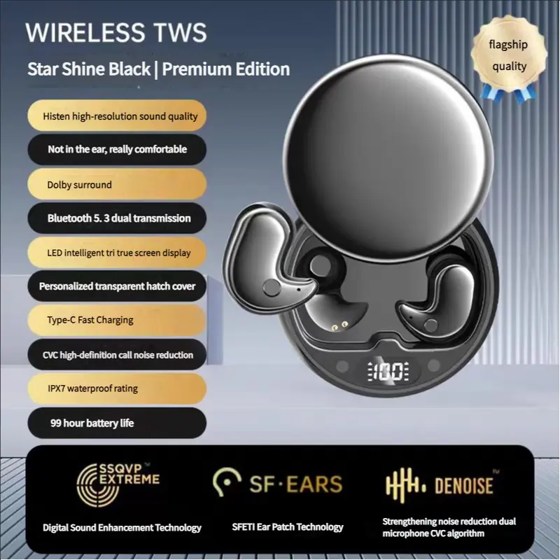 Tai Nghe Nhét Tai Nghe Khi Ngủ, Y36, Bluetooth 5.3, Tai Nghe Không Dây Vô Hình, Công Nghệ TWS Bluetooth 5