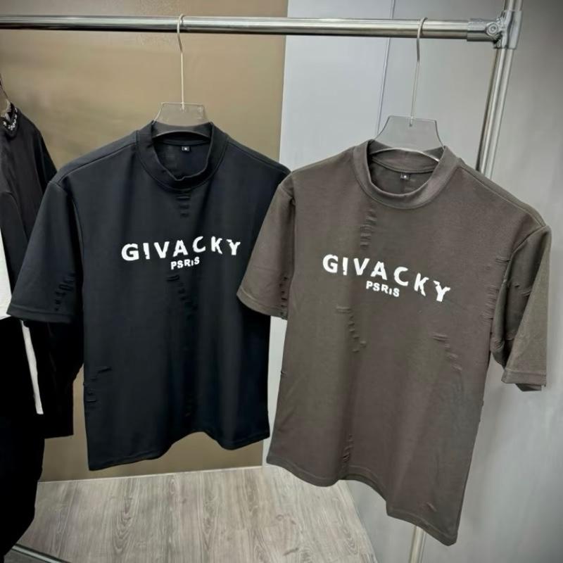 Áo phông cộc tay nam nữ premium cotton GAC trước ngực in chữ nứt phối vải hai lớp rách xước dầy dặn AP588