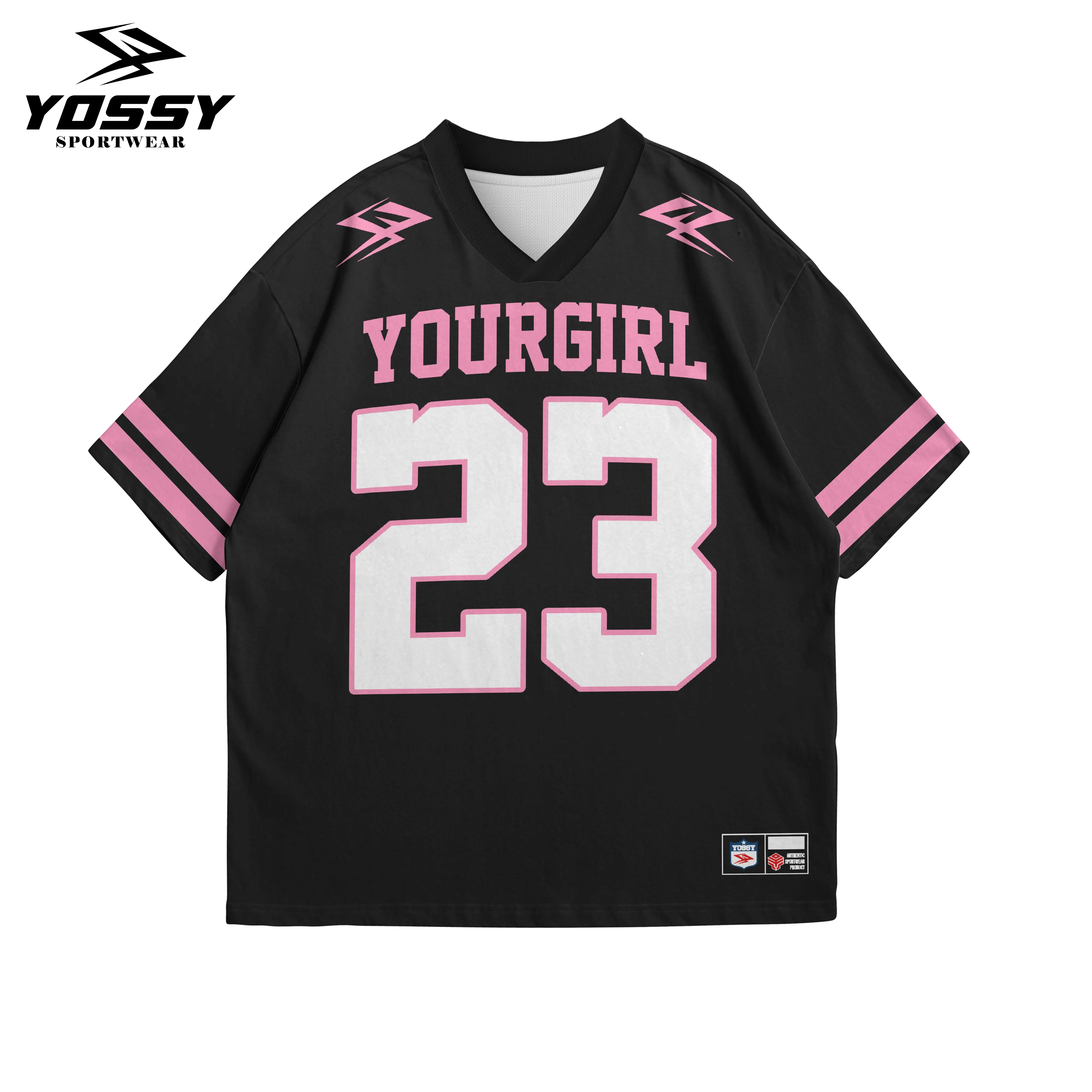 JERSEY OVERSIZE CUSTOM UNISEX BLACK PINK YOURGIRL 23 FULLPRINT