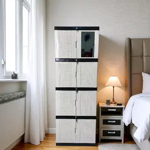 ORCA Lemari Pakaian Plastik Kaca (Mirror) & Full Kunci 2-5 Susun