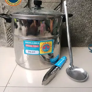 Set Lengkap Dandang Bakso Stainless Ukuran 24cm tutup kaca Kitchenware Panci