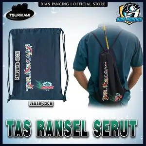 Tas Ransel Serut Tsurikami Bahan Tebal Cocok untuk membawa perlengkapan memancing