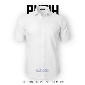Kemeja Polos Pria Warna Putih Katun Sigaret Premium Lengan Pendek Panjang Baju Distro