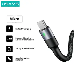 USAMS U26 Kabel Data Micro Fast Charging 2A LED Indikator