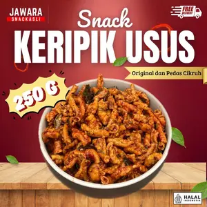 [250g] Keripik Usus Crispy Jawara Pedas Jeruk/Cikruh/Original
