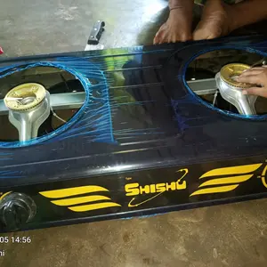 Kompor Gas 2 tungku SHISHU Teflon SNI Peralatan Masak Api Biru