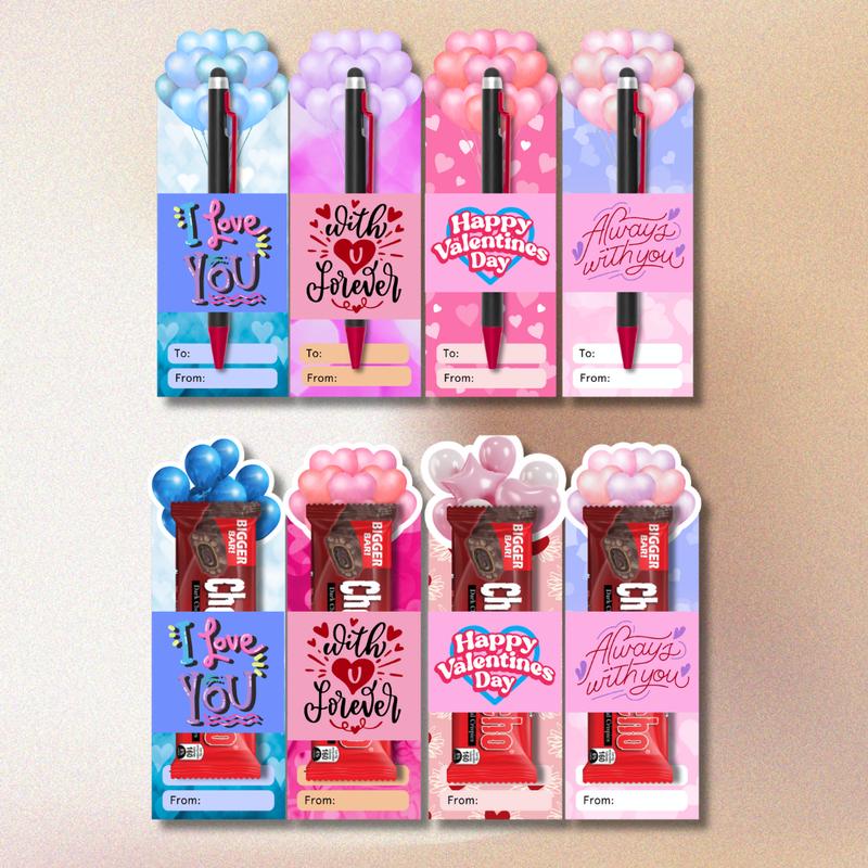 15 pcs Assorted Design Valentine's Day Pen/Chocolate Sleeve Card ONLY!! 1