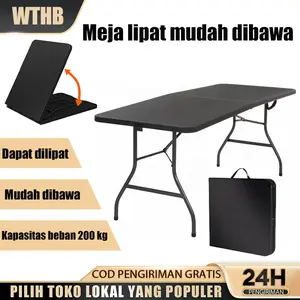 WTHB CAMPORI Meja Lipat Portable Meja Lipat plastik Meja Lipat Outdoor Meja Serbaguna besar Makan Meja meja lipat jualan Camping