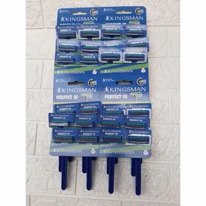 Kingsman 12pc & 24pc Alat Cukur Kumis & Jenggot 3 Mata Perfect III Series untuk Pria