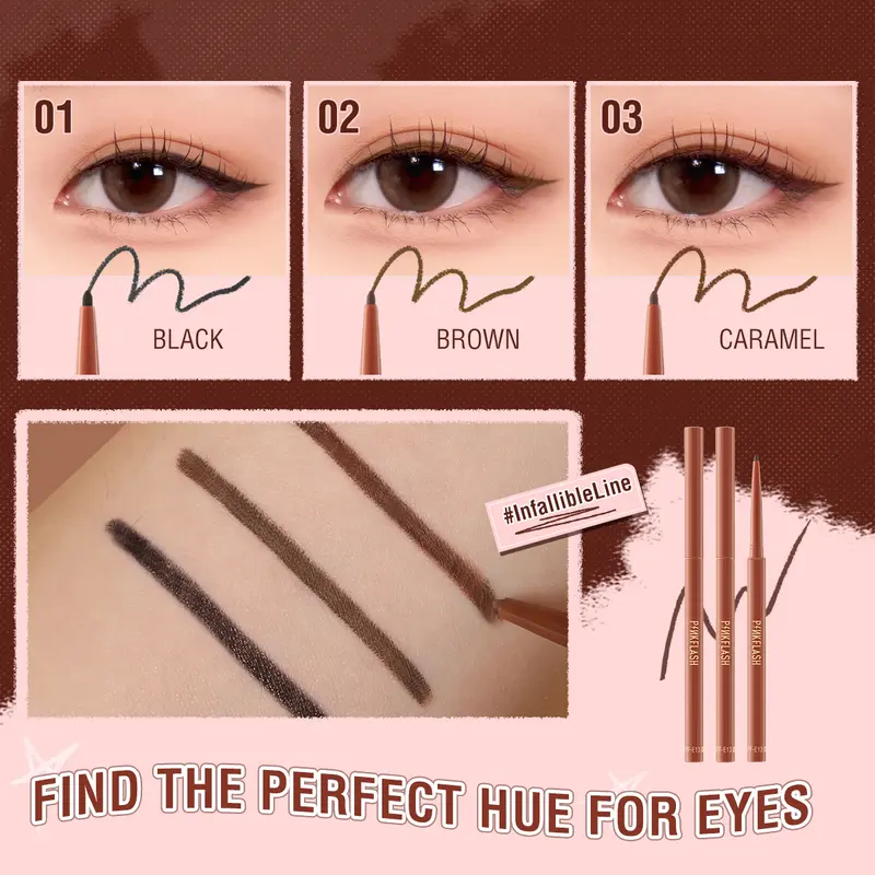 [Official] PINKFLASH#InfallibleLine Hyperfine Smooth Gel Eyeliner High Pigmented Multiple Colors Smudge-proof Breakup-proof Waterproof Long-lasting 1