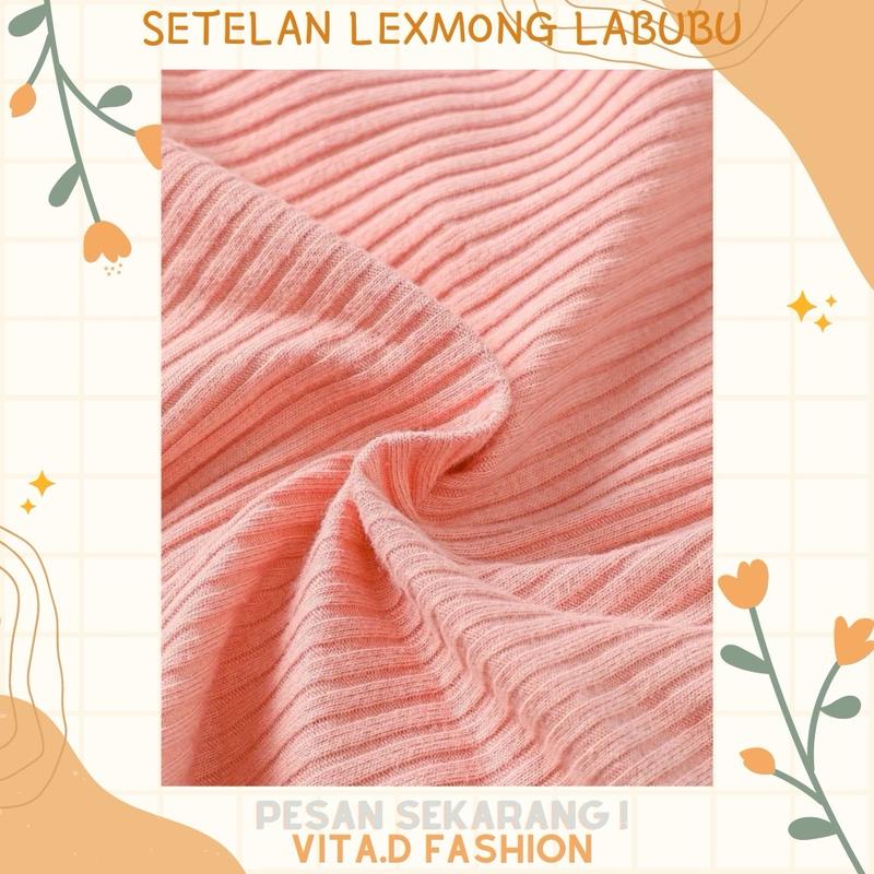 ￼SETELAN ANAK BAJU PEREMPUAN TENK TOP LABUBU USIA 1-6 TAHUN FASHION kaos labuh 4