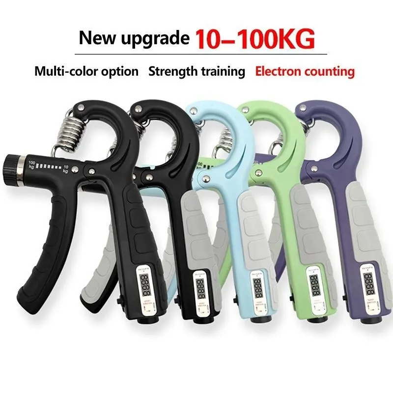 Handgrip Hand Grip 10-100KG Alat Bantu Fitness Otot lengan Portable 7