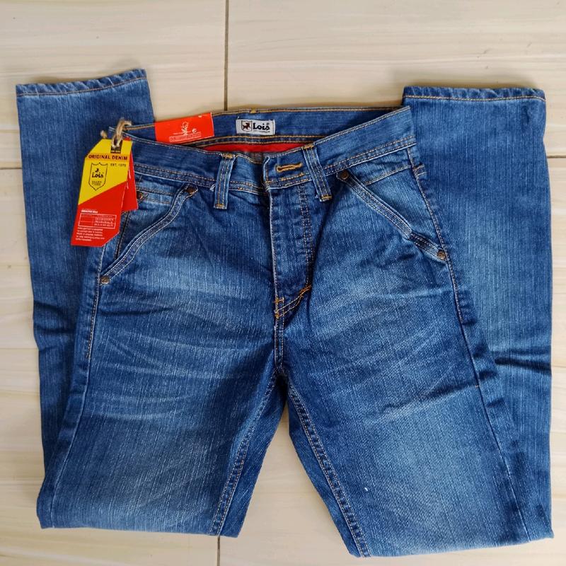 TERBRU CELANA LOIS PREMIUM, HANYA 2 WARNA ORIGINAL Jeans Biru Nyaman Denim Panjang Cowok Keren Pria Tebal Standar Hitam Distro 1