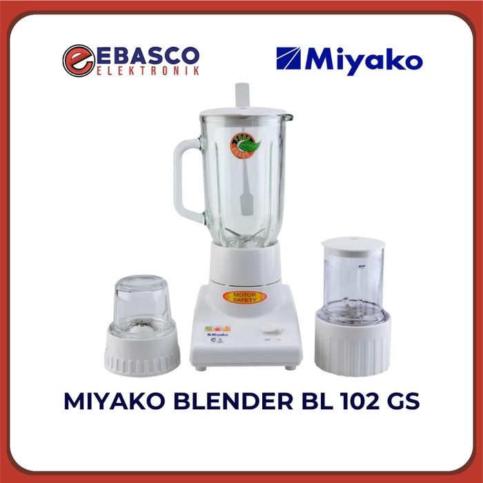 Gambar MIYAKO Blender BL 102 GS Kapasitas 1 Liter Jar Kaca 3 In 1 Daya 250 Watt Bergaransi Resmi dari Ebasco Elektronik Kab. Bandung Barat Tokopedia