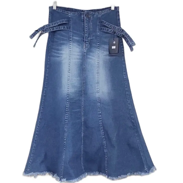 Rok duyung Denim Bahan strecth Wanita Nyaman Santai 7929