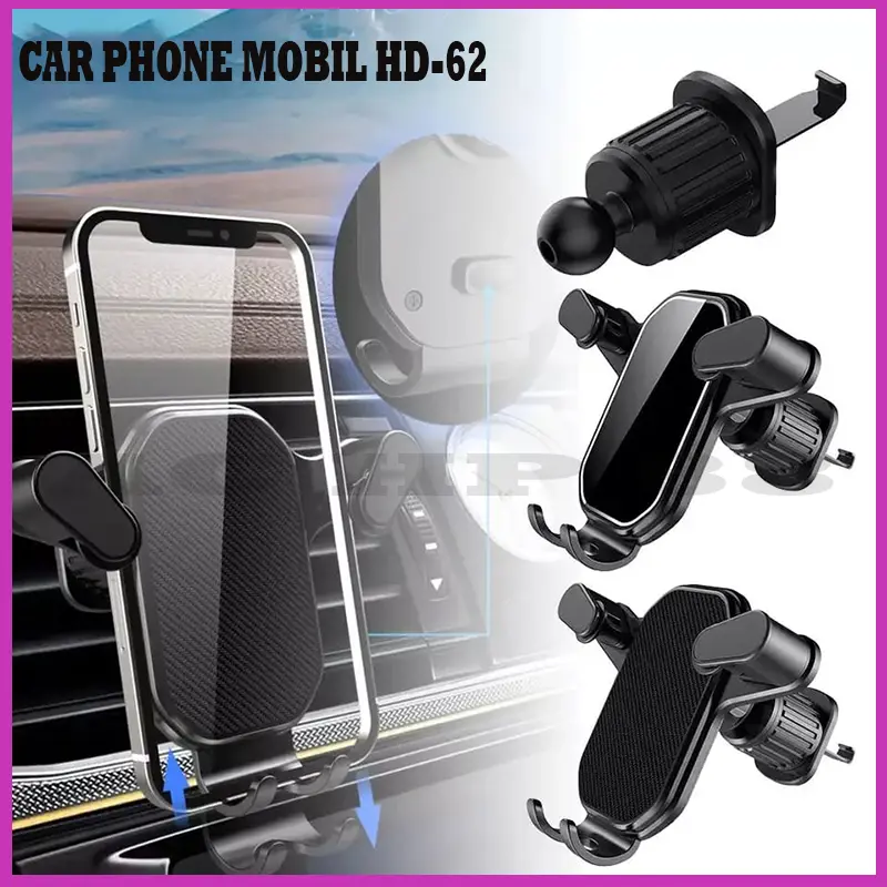 Acchp Car Phone Holder HD62 HD-62 pasang AC mobil Gravitasi Vetilasi Udara Kait Telepon Gunung 360 Derajat Rotasi Ponsel 0