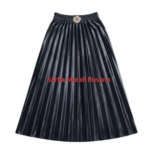 Rok Plisket Bludru Anak Perempuan Premium Fashion Ukuran L XL XXL - Bahan Tebal dan Halus
