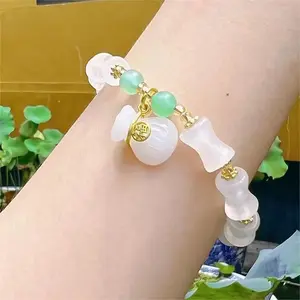Hadiah Berkah Gelang Bambu Giok Putih dari Tiongkok