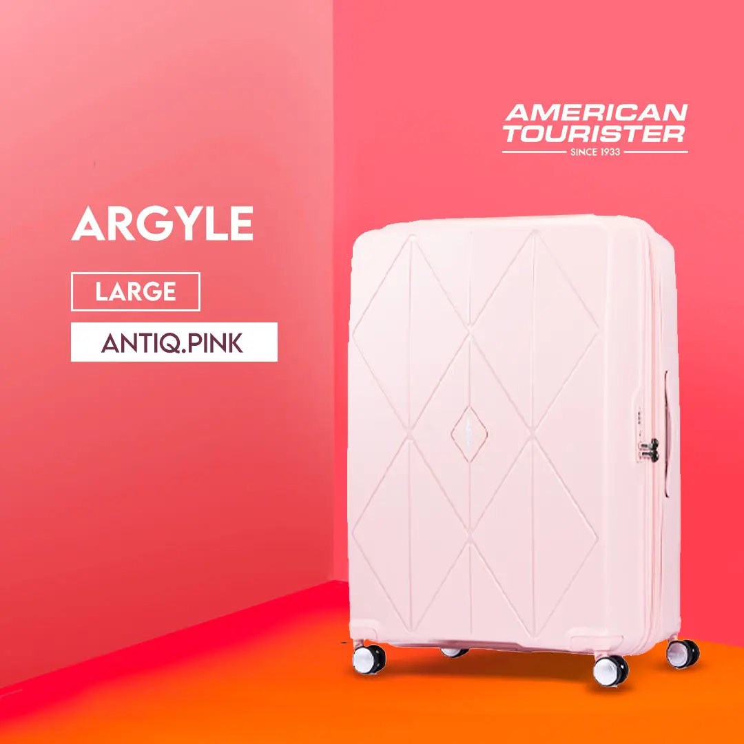 American Tourister Koper Hardcase Argyle Spinner 30 Inch - Antiq.Pink