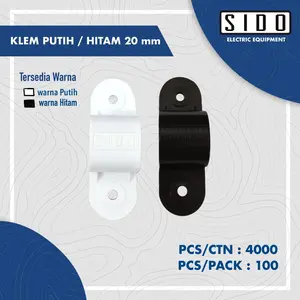 KLEM PIPA LISTRIK KLEM PIPA CONDUIT 20 MM 20MM LOKAL PER PACK ISI 100