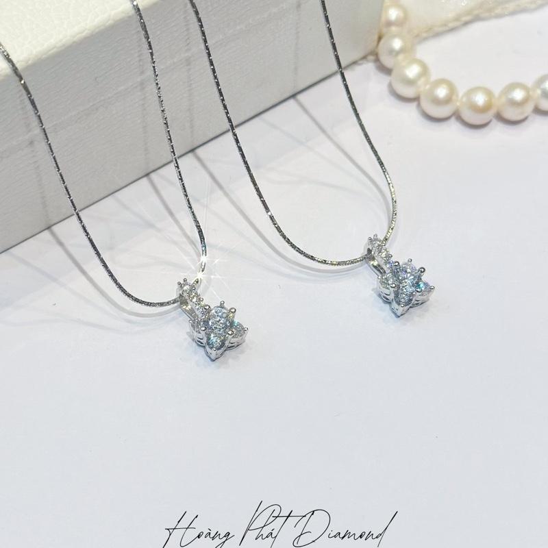 [ Hoàng Phát ] Trang Sức Dây Chuyền Bạc Ý 925 Mì Khứa K.C 4T5 g(45cm) Phối Mặt Vuông 4 Cánh X.o.à.n Nam Mỹ Xi Kim (P172)