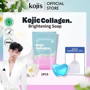 [WILLIE SALIM Eksklusif ] Kojis KOJIC Collagen Brightening Soap 90Gr COD Bunga Hitam Kotoran Membersihkan Mencerahkan