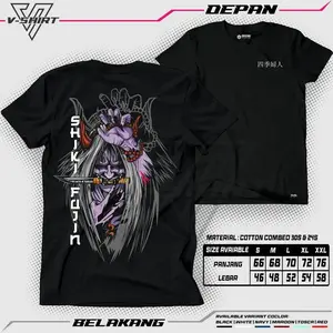 KAOS ANIME Shikifujin Desain Terbaru COTTON COMBAD 1231A50 Bahan  100% Cotton Kerah Bulat Pas Longgar Gaya Imut Eropa dan Amerika Trendy Lokal Kerah Lokal Distro T-Shirt Panjang Pria Pendek Unisex Cowok Atasan Nyaman Hitam Hitam Wanita