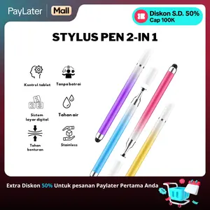 Stylus Pen 2-IN 1 untuk Tablet Smartphone Touch Screen Pulpen Stilus Layar Sentuh Hp Pen Stylus Pena Ponsel Drawing